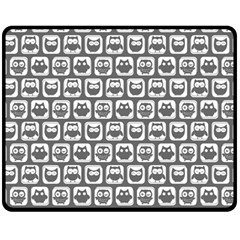 Gray And White Owl Pattern Fleece Blanket (medium) 