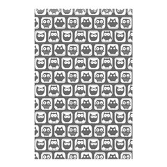 Gray And White Owl Pattern Shower Curtain 48  X 72  (small)  by GardenOfOphir