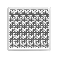 Gray And White Owl Pattern Memory Card Reader (square) 