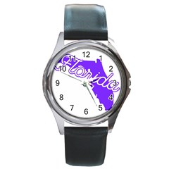 Florida Home State Pride Round Metal Watches