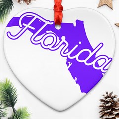 Florida Home State Pride Heart Ornament (2 Sides)