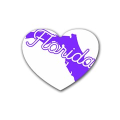 Florida Home State Pride Rubber Coaster (heart) 