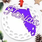 FLorida Home State Pride Round Filigree Ornament (2Side) Front