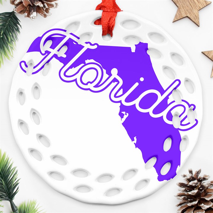 FLorida Home State Pride Round Filigree Ornament (2Side)