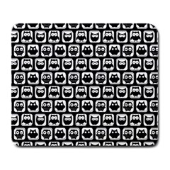 Black And White Owl Pattern Large Mousepads by GardenOfOphir