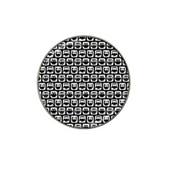 Black And White Owl Pattern Hat Clip Ball Marker (4 Pack) by GardenOfOphir