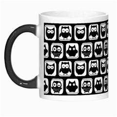 Black And White Owl Pattern Morph Mugs by GardenOfOphir