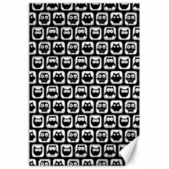 Black And White Owl Pattern Canvas 20  X 30   by GardenOfOphir