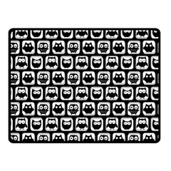 Black And White Owl Pattern Fleece Blanket (small)