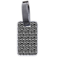 Black And White Owl Pattern Luggage Tags (two Sides)