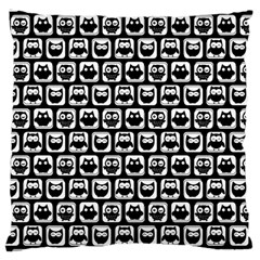 Black And White Owl Pattern Large Cushion Cases (one Side) 