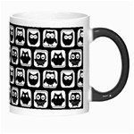 Black And White Owl Pattern Morph Mugs Right