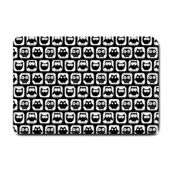 Black And White Owl Pattern Small Doormat  by GardenOfOphir