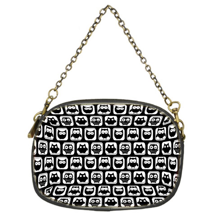 Black And White Owl Pattern Chain Purses (One Side) 