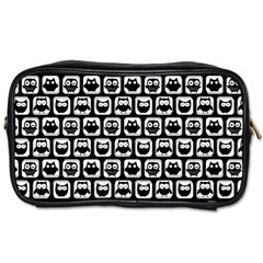 Black And White Owl Pattern Toiletries Bags