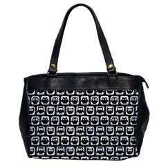 Black And White Owl Pattern Office Handbags by GardenOfOphir