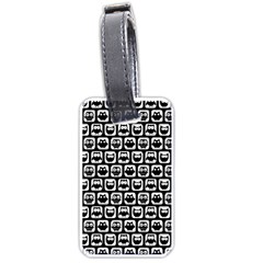 Black And White Owl Pattern Luggage Tags (one Side)  by GardenOfOphir