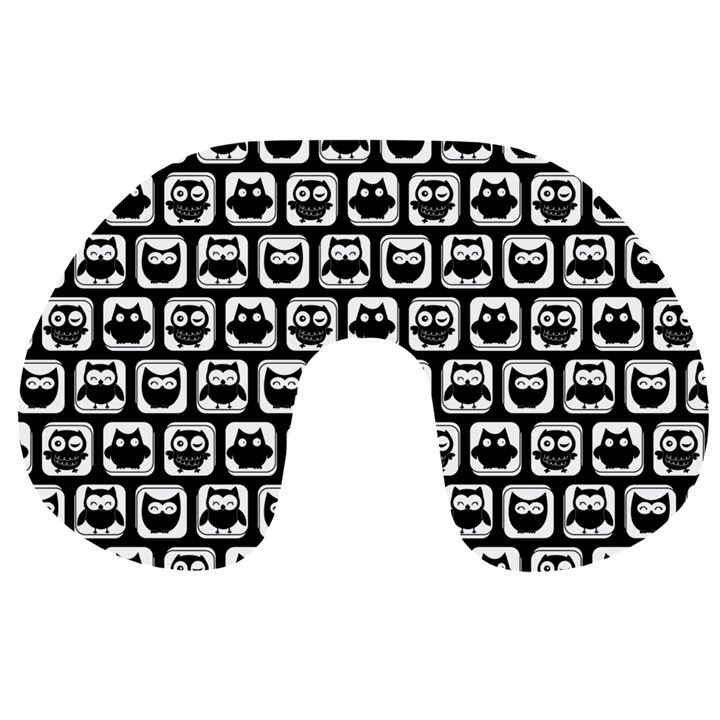 Black And White Owl Pattern Travel Neck Pillows