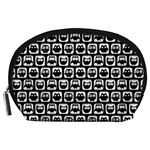 Black And White Owl Pattern Accessory Pouches (Large)  Front