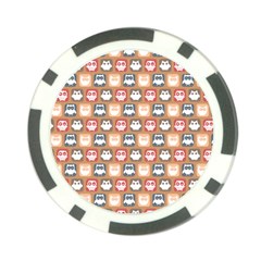 Colorful Whimsical Owl Pattern Poker Chip Card Guards