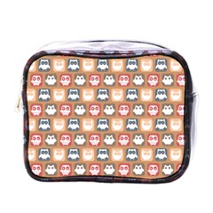 Colorful Whimsical Owl Pattern Mini Toiletries Bags by GardenOfOphir