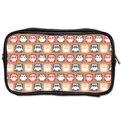 Colorful Whimsical Owl Pattern Toiletries Bags by GardenOfOphir