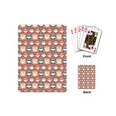 Colorful Whimsical Owl Pattern Playing Cards (mini) 