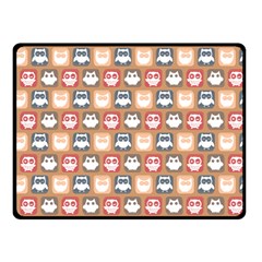 Colorful Whimsical Owl Pattern Double Sided Fleece Blanket (small) 