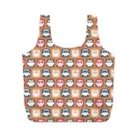 Colorful Whimsical Owl Pattern Full Print Recycle Bags (M)  Front