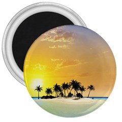 Beautiful Island In The Sunset 3  Magnets