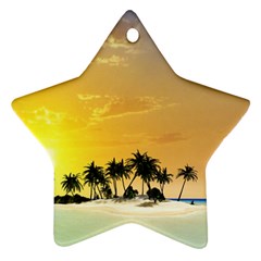 Beautiful Island In The Sunset Ornament (Star) 