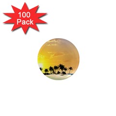 Beautiful Island In The Sunset 1  Mini Magnets (100 Pack) 