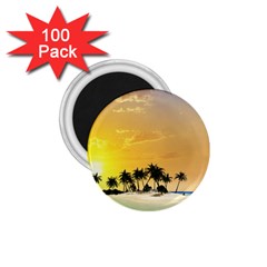 Beautiful Island In The Sunset 1 75  Magnets (100 Pack)  by FantasyWorld7