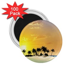 Beautiful Island In The Sunset 2 25  Magnets (100 Pack) 