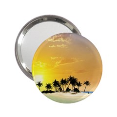 Beautiful Island In The Sunset 2 25  Handbag Mirrors