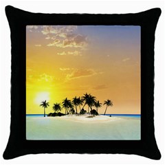 Beautiful Island In The Sunset Throw Pillow Cases (black) by FantasyWorld7