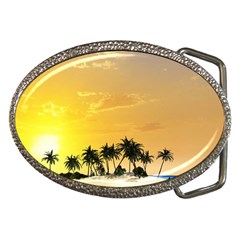 Beautiful Island In The Sunset Belt Buckles by FantasyWorld7