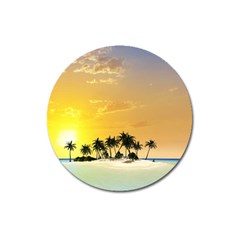 Beautiful Island In The Sunset Magnet 3  (round)