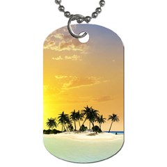 Beautiful Island In The Sunset Dog Tag (One Side)