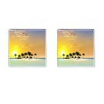 Beautiful Island In The Sunset Cufflinks (Square) Front(Pair)