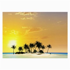 Beautiful Island In The Sunset Large Glasses Cloth