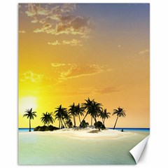 Beautiful Island In The Sunset Canvas 11  X 14   by FantasyWorld7