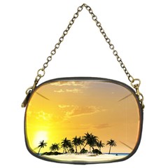 Beautiful Island In The Sunset Chain Purses (two Sides) 