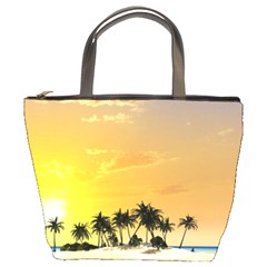 Beautiful Island In The Sunset Bucket Bags by FantasyWorld7