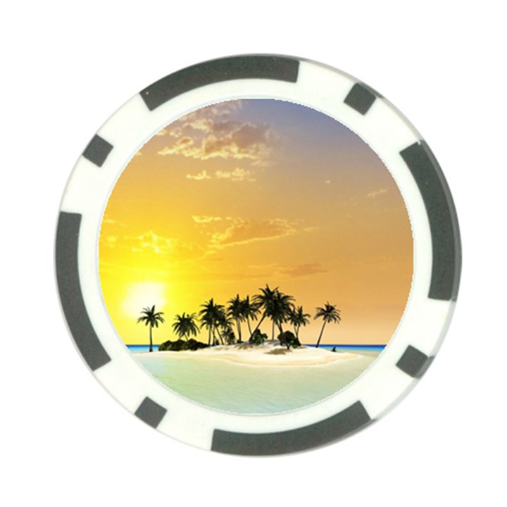 Beautiful Island In The Sunset Poker Chip Card Guards (10 pack) 