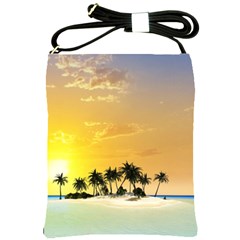 Beautiful Island In The Sunset Shoulder Sling Bags