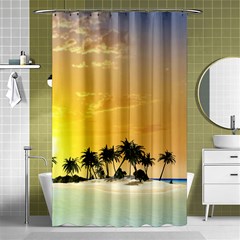 Beautiful Island In The Sunset Shower Curtain 48  X 72  (small) 