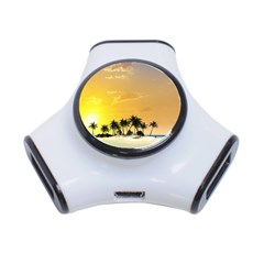 Beautiful Island In The Sunset 3-port Usb Hub by FantasyWorld7