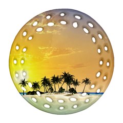 Beautiful Island In The Sunset Ornament (round Filigree) 