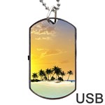 Beautiful Island In The Sunset Dog Tag USB Flash (Two Sides)  Front